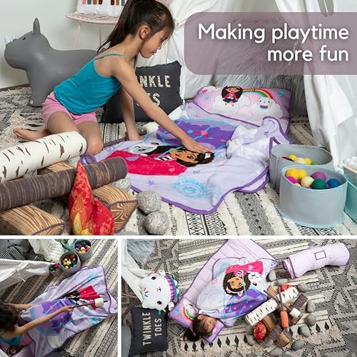 Miniatura 3 de DreamWorks Gabby's Dollhouse - Tapete suave para siesta de 24 pulgadas de ancho x 45 pulgadas de largo, con almohada y manta, perfecto para