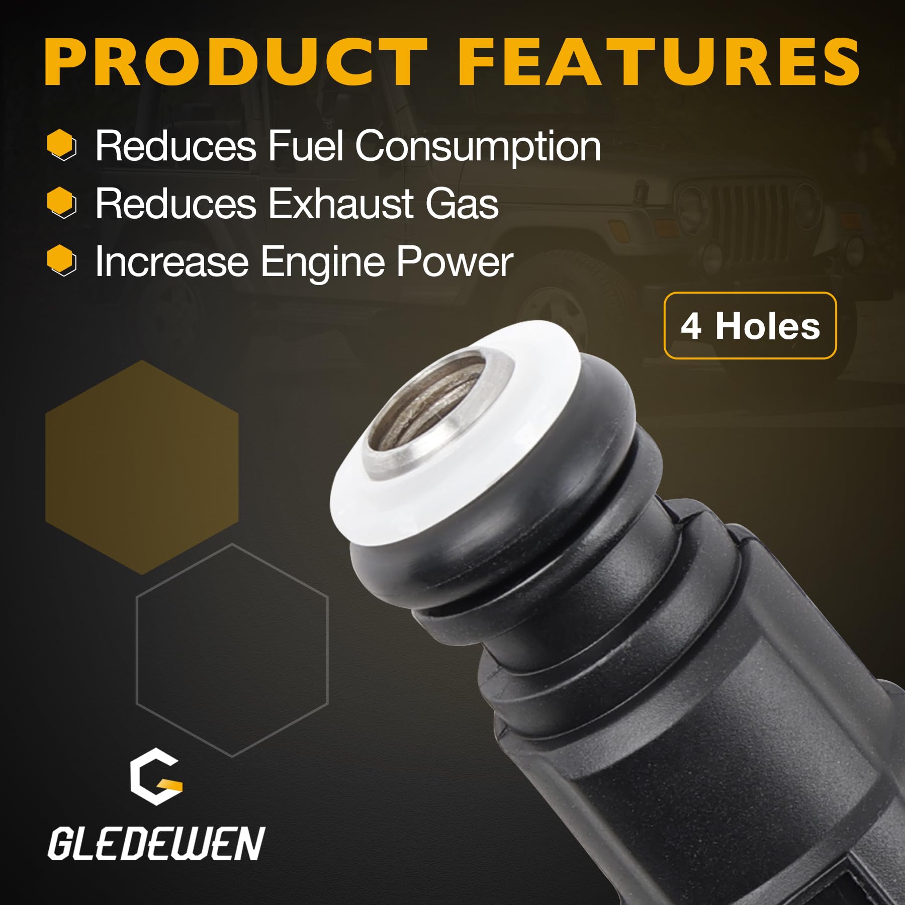 Inyector de combustible de 4 agujeros para Jeep Wagoneer Comanche Wrangler Cherokee Grand Cherokee BMW 325i M3 | Reemplazo # 0280155703, 0280155710, 0280155700, M02710X6
