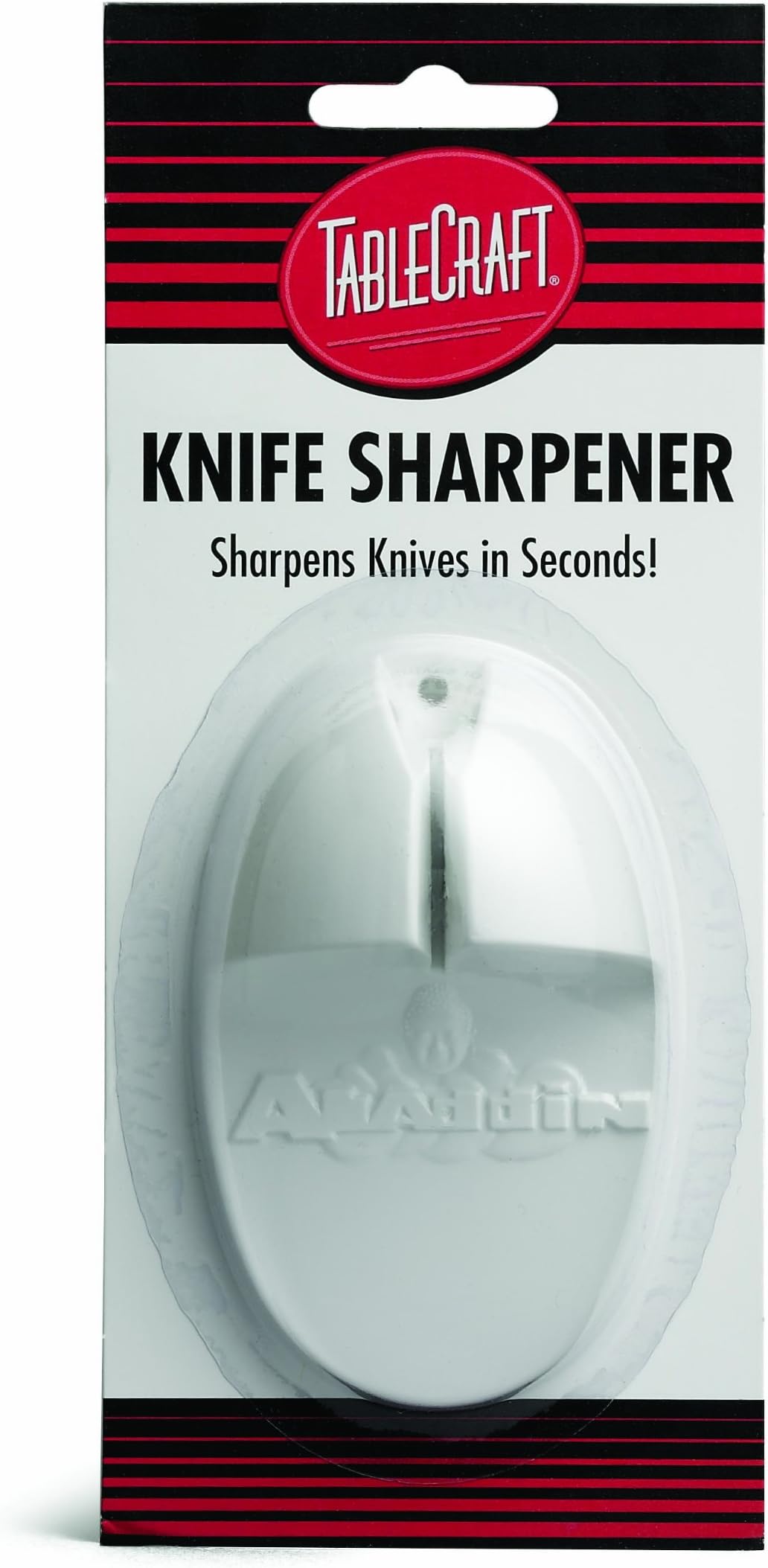 TableCraft E5699 Knife Sharpener, Compact Design, Easy to Use and Clean, FirmGrip Ergonomic Handle, Guided Sharpening Slot