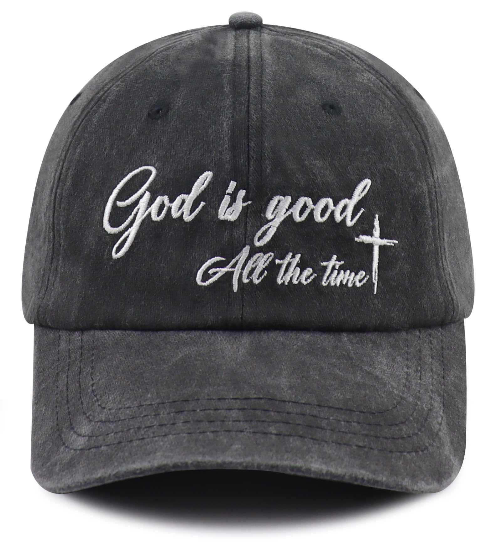 God is Good All the Time Hat for Men Women, Embroidered Christian Cross Baseball Cap
