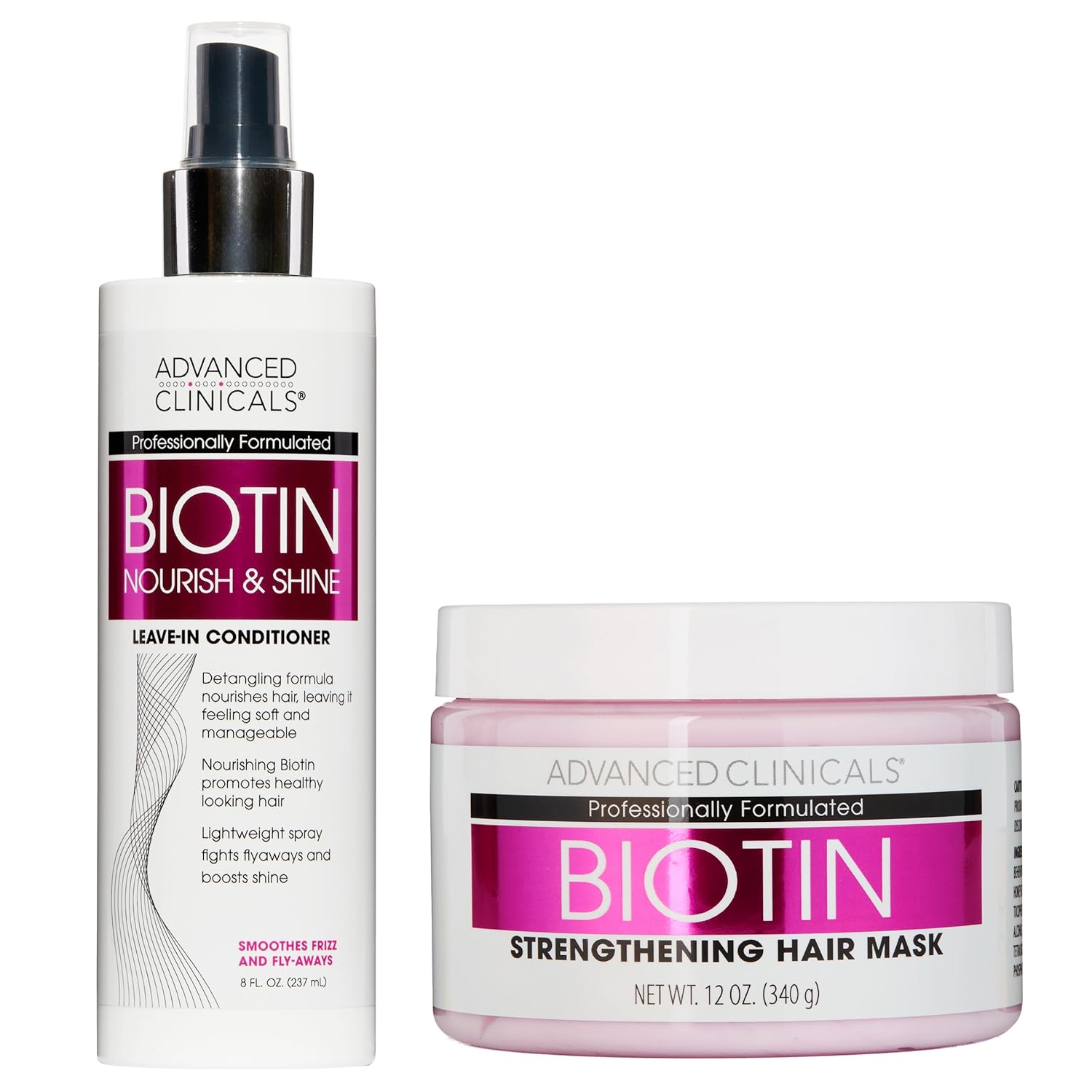 Advanced Clinicals Biotin Hair Mask + Biotin Leave-In Conditioner Treatment