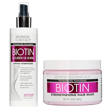 Advanced Clinicals Biotin Hair Mask and Leave-In Conditioner
