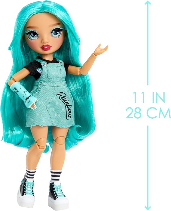 Rainbow High Blu - Blue Fashion Doll in Fashionable Outfit, Wearing a Cast & 10+ Colorful Play Accessories. Gift for Kids 4-12 Years and Collectors