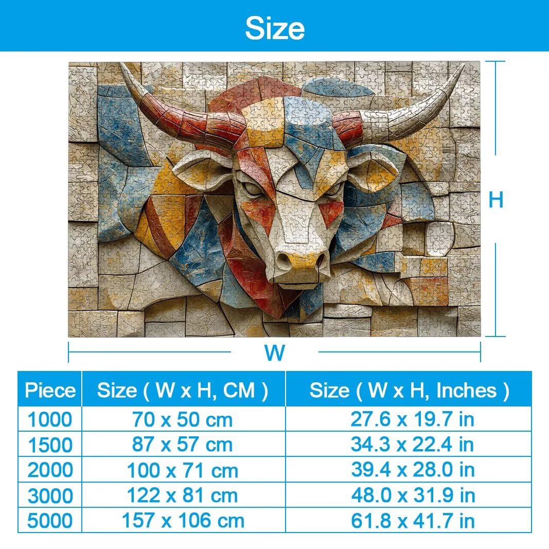 Puzzle Bue, Puzzle 1000 Pezzi per Adulti, Decor, Regalo Donna/Uomo -2587
