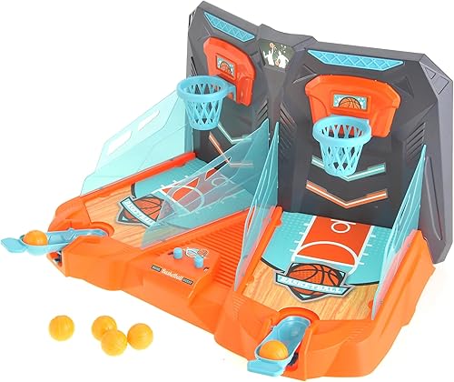 PowerTRC Ultimate Arcade de baloncesto de escritorio grande diversión sin fin para niños y adultos con acción para 2 jugadores, juego de disparos en