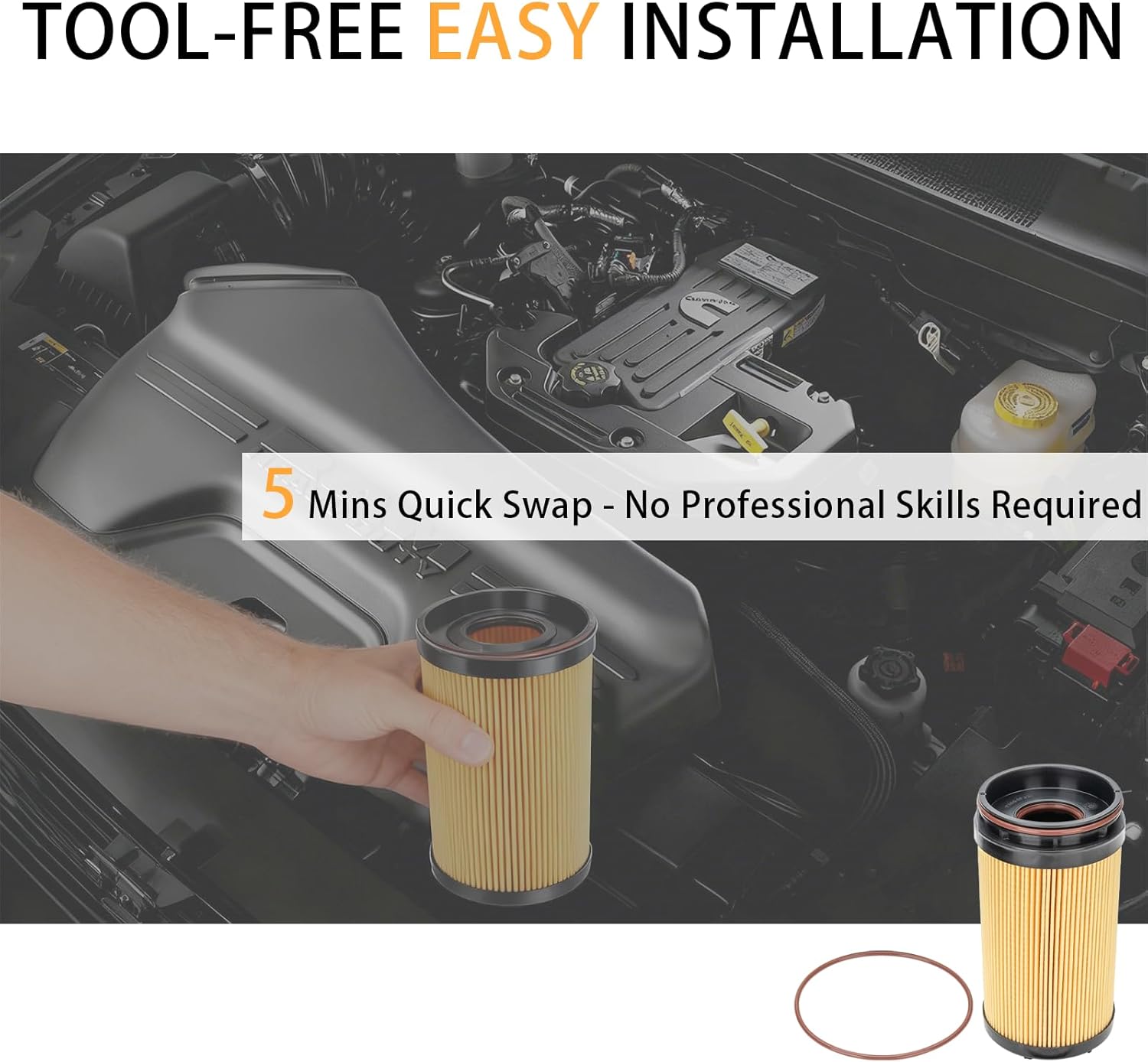 68677810AA Oil Filter Compatible with 2025-2026 Ram 2500 3500 4500 5500 6.7L Cummins Turbo Diesel Engine