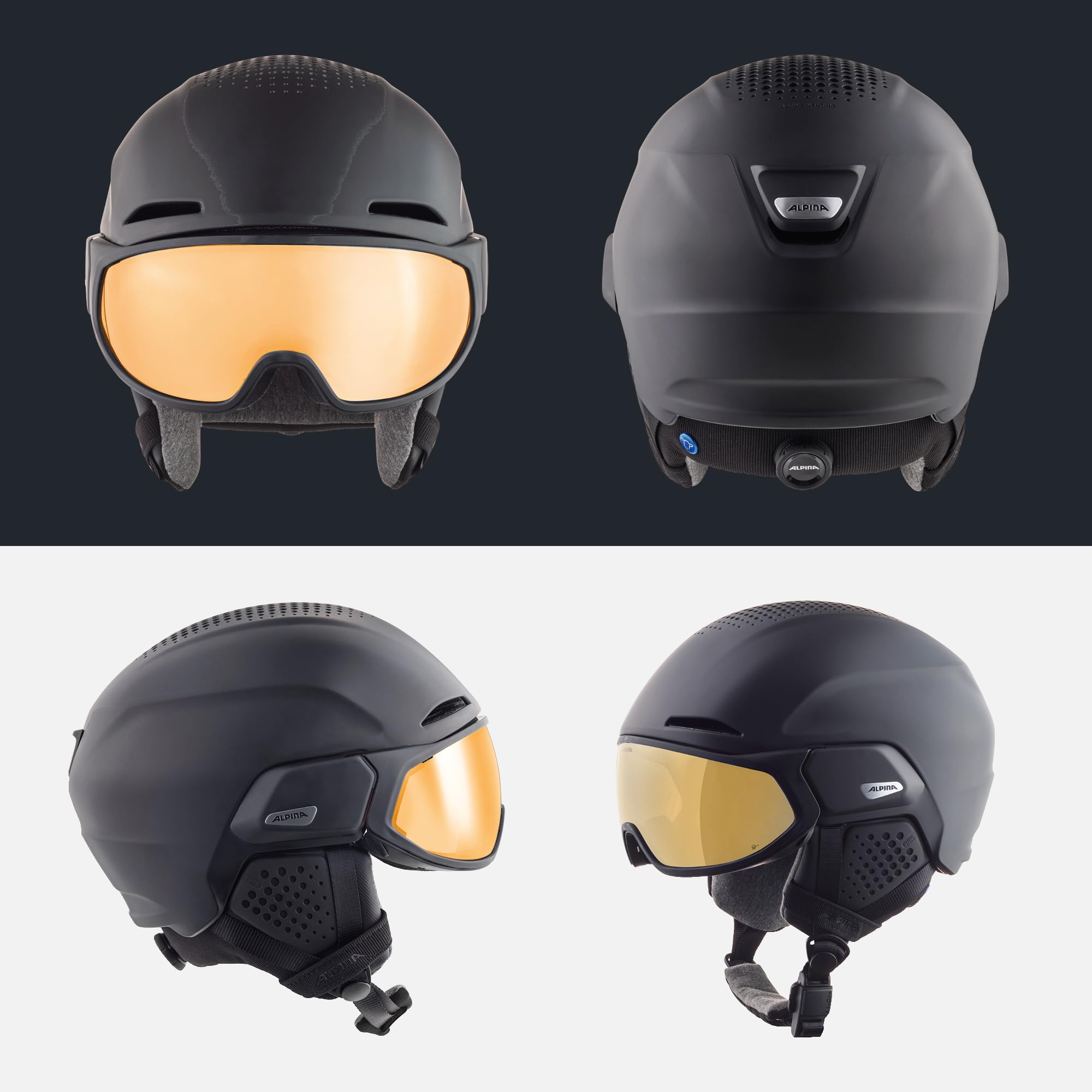 Alpina Alto Q-LITE - sicherer, stoßabsorbierender & individuell anpassbarer Skihelm für Erwachsene, mit kontrastverstärkendem Visier
