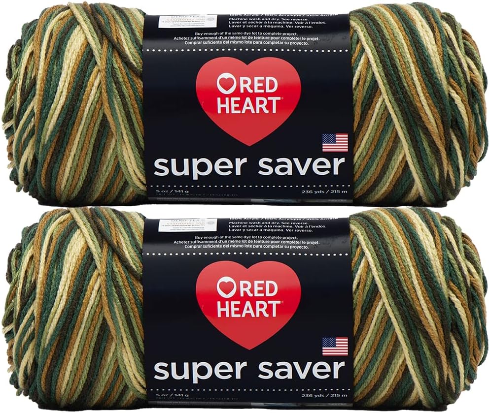 Bulk Buy: Red Heart Super Saver (2-Pack) (Woodsy, 5 oz Each Skein)
