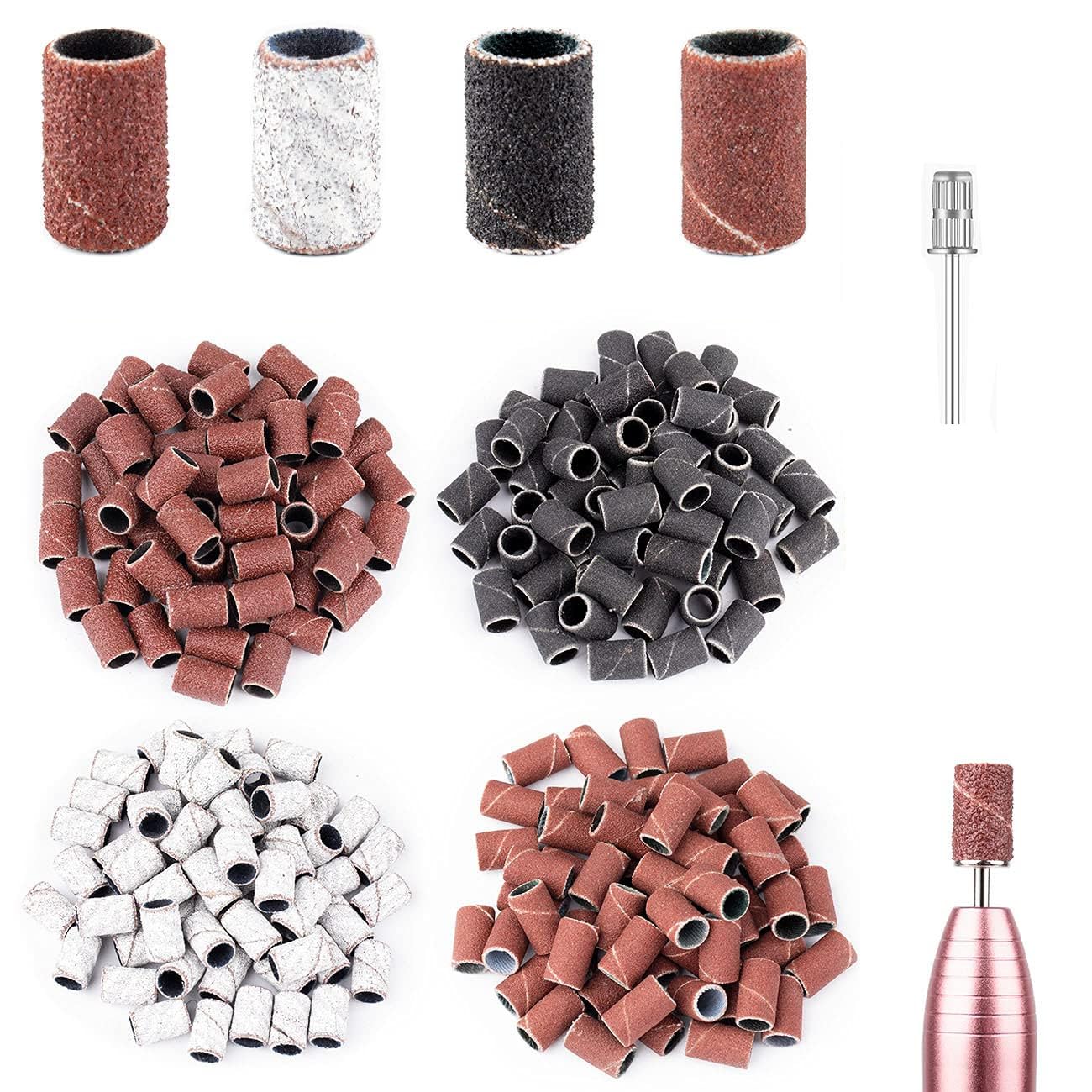 DIY Crafts 75 Pcs, Sanding Bands for Nail Drill Portable Nail Strap Set 3 Color Coarse Fine Grit Efile Sand Set 80#120#180#240#,2 Pieces 3/32 Inch Nail Drill Bits for Manicures and Pedicures (50)-picture-47