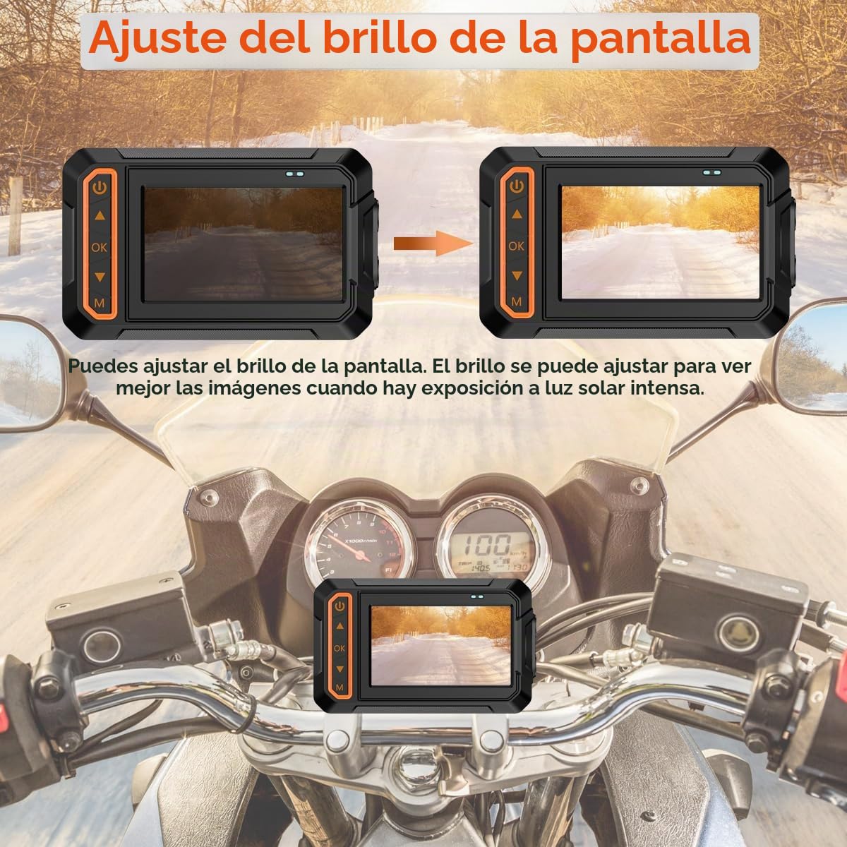ydi Dashcam Moto Delantera y Trasera 1080P, Motocicleta Dash CAM Impermeable Doble Cámara Gran Angular 155 Grados con Pantalla de 3 Pulgadas, Wi-Fi, GPS, Control Remoto, Monitor de Aparcamiento
