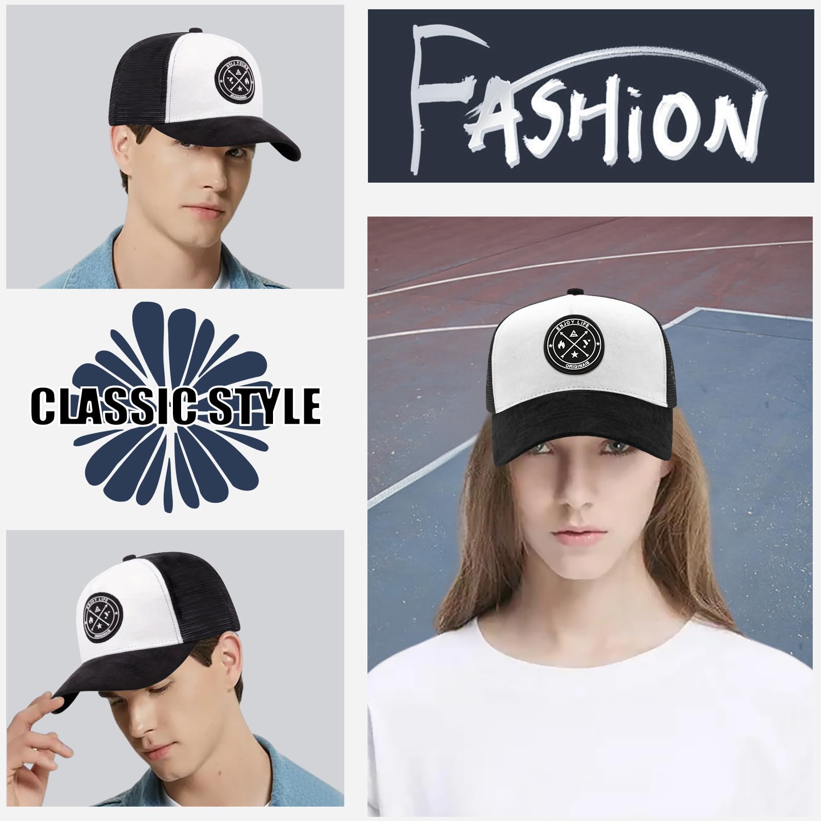 Tiakay Casquette de Baseball Trucker Unisexe Anti-UV - Ajustable avec Boucle en Metal, Maille Brodée pour Sport, Voyages et Outdoor d'Été | Streetwear Premium - 5