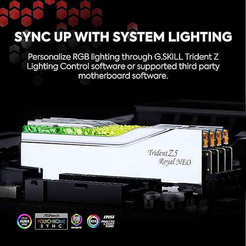 Miniatura 6 de G.SKILL Trident Z5 Royal Neo Series DDR5 RAM (AMD Expo) 32 GB (2 x 16 GB) 6400MTs CL30-39-39-102 1.40V Memoria de computadora de escritorio U-DIMM -