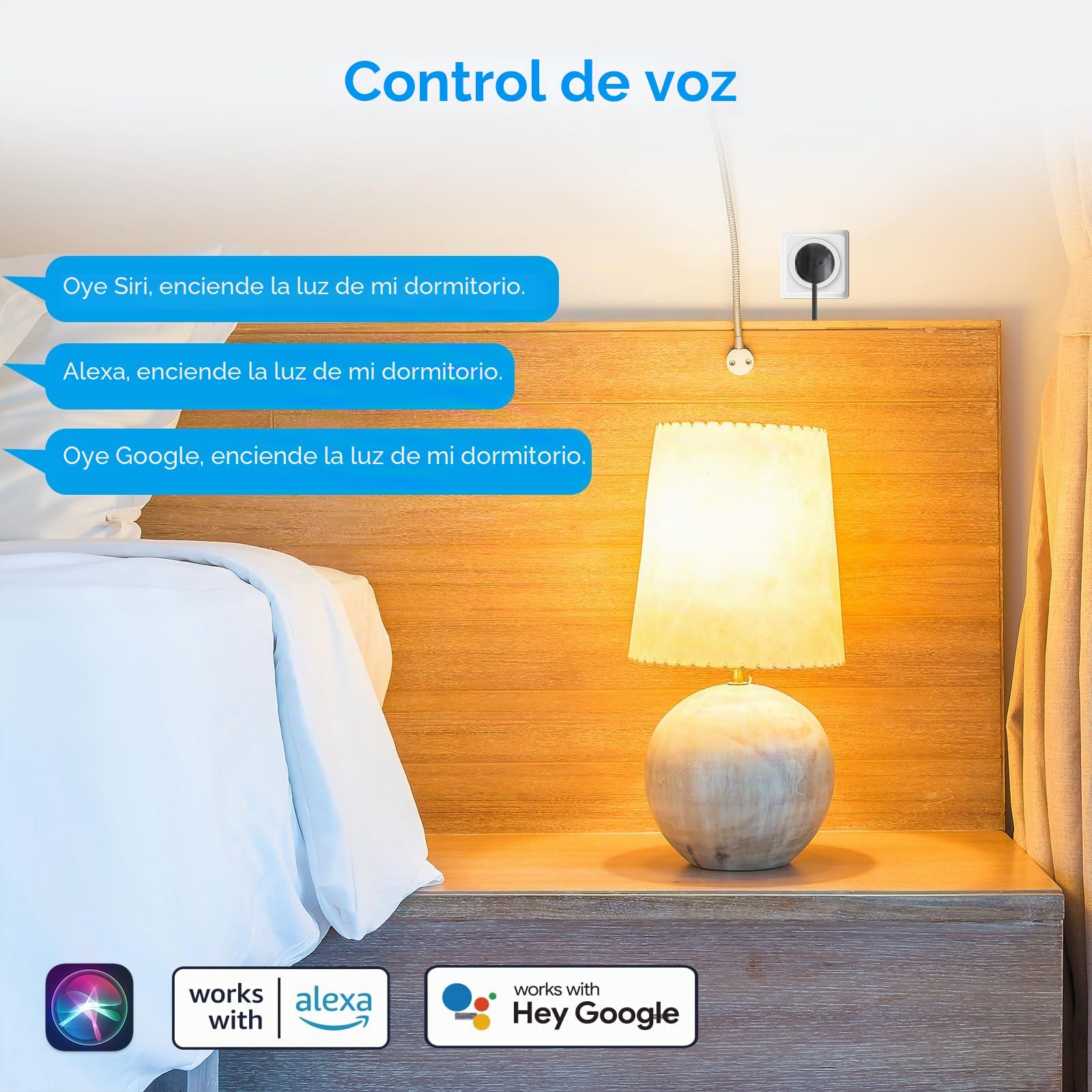ANTELA Enchufe Inteligente Matter 16A 3680W Compatibles con(Apple Home, Alexa, Google Home y SmartThings), Monitor de Energía, Horarios y Temporizadores,APP Smart Life/Tuya,Wifi 2.4GHz,4PCs