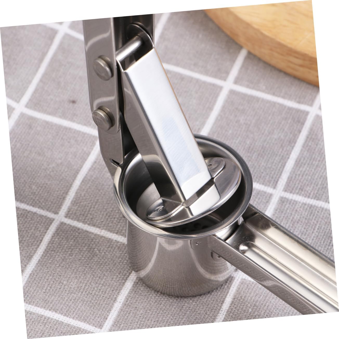 GLEAVI 304 Stainless Steel Garlic Press Long Handle Anti-Rust Garlic Ricer and Ginger Crusher for Home Kitchen Use Heavy Duty Mincer for Easy Squeezing