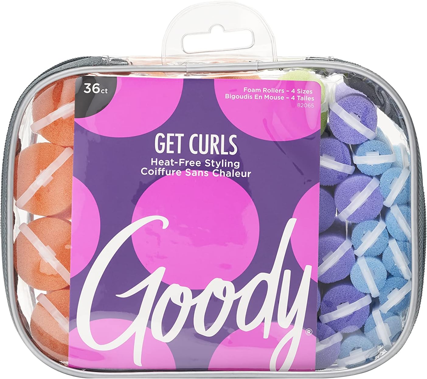 Goody GoCurl Foam Hair Rollers, Assorted Colors, 36 Count