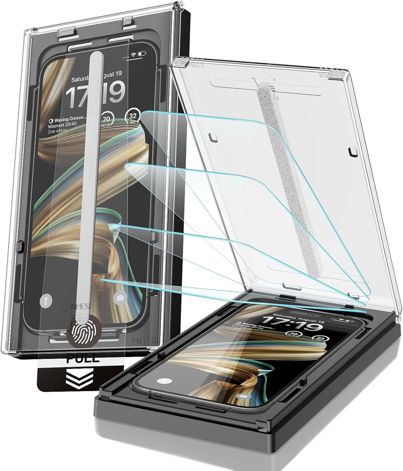 EZ-GLAZ-4 Pack for iPhone 17 Pro Max Screen Protector (6.9") HD Clear | 12FT Military Grade Shatterproof, TOP 9H+ Tempered Glass Film with Flawless Fit Box, Scratch Resistant, Bubble-Free