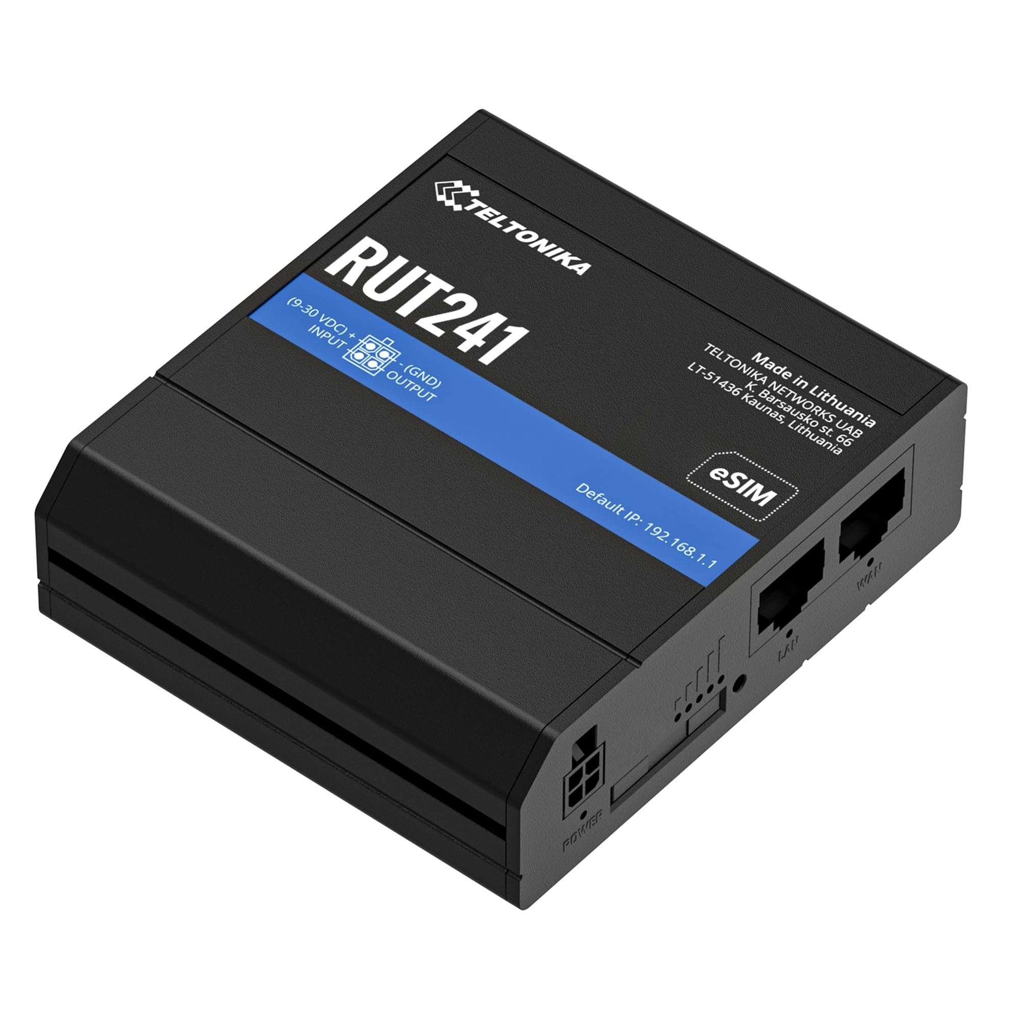 Router LTE WiFi 4 Teltonika RUT241 ESIM ver. Europe with EU PSU (RUT241210000) (RUT241210000)