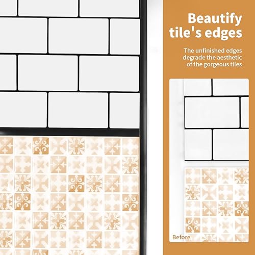 Miniatura 3 de Wowstar Moldura para despegar y pegar de 30 pies, moldeo flexible y autoadhesivo para paredes, bordes, marcos de ventanas, azulejos contra