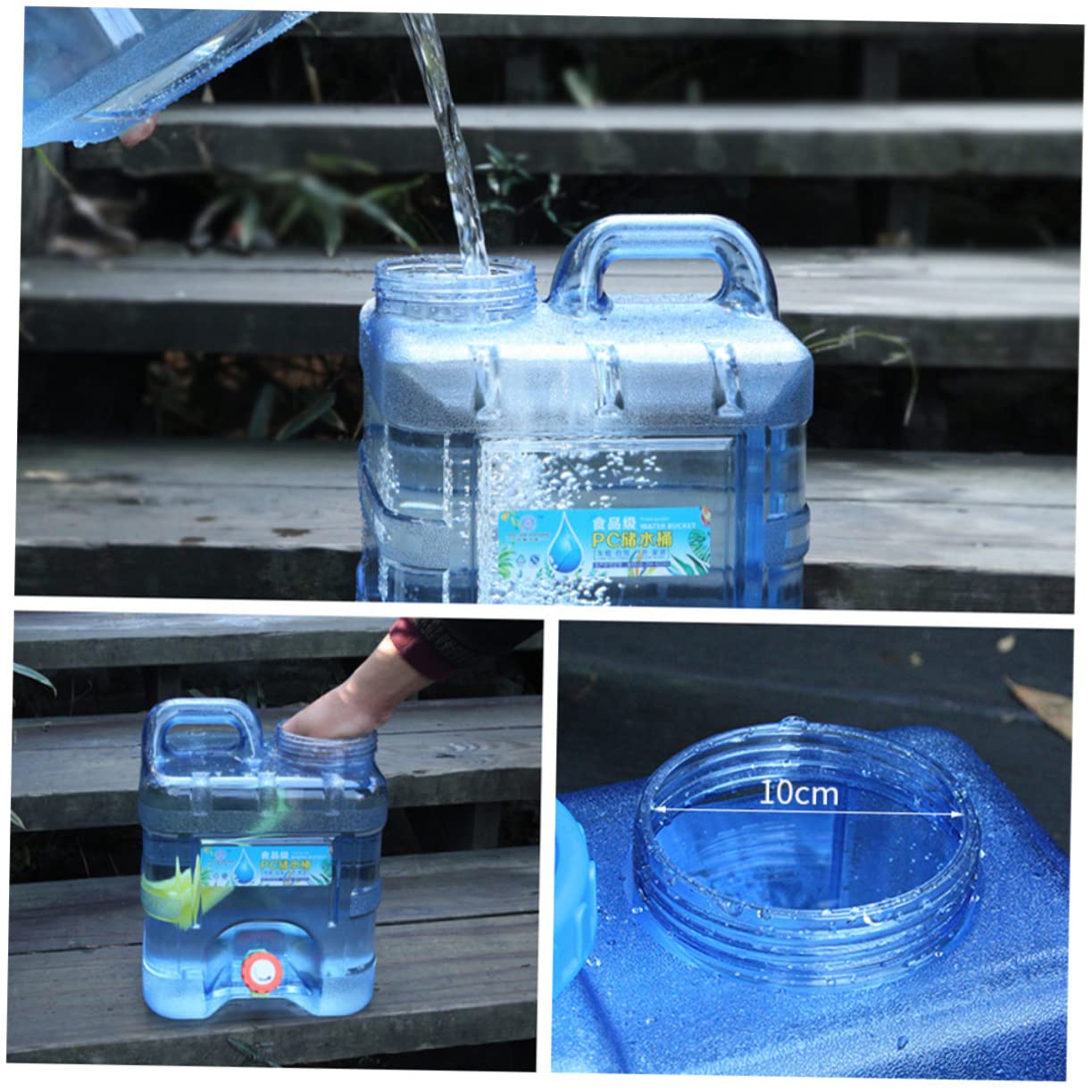 Toyvian Portable Water Storage Bucket with Faucet Durable Material for Camping Hiking and Emergency Use Easy to Carry Water Jug for and Road Trips