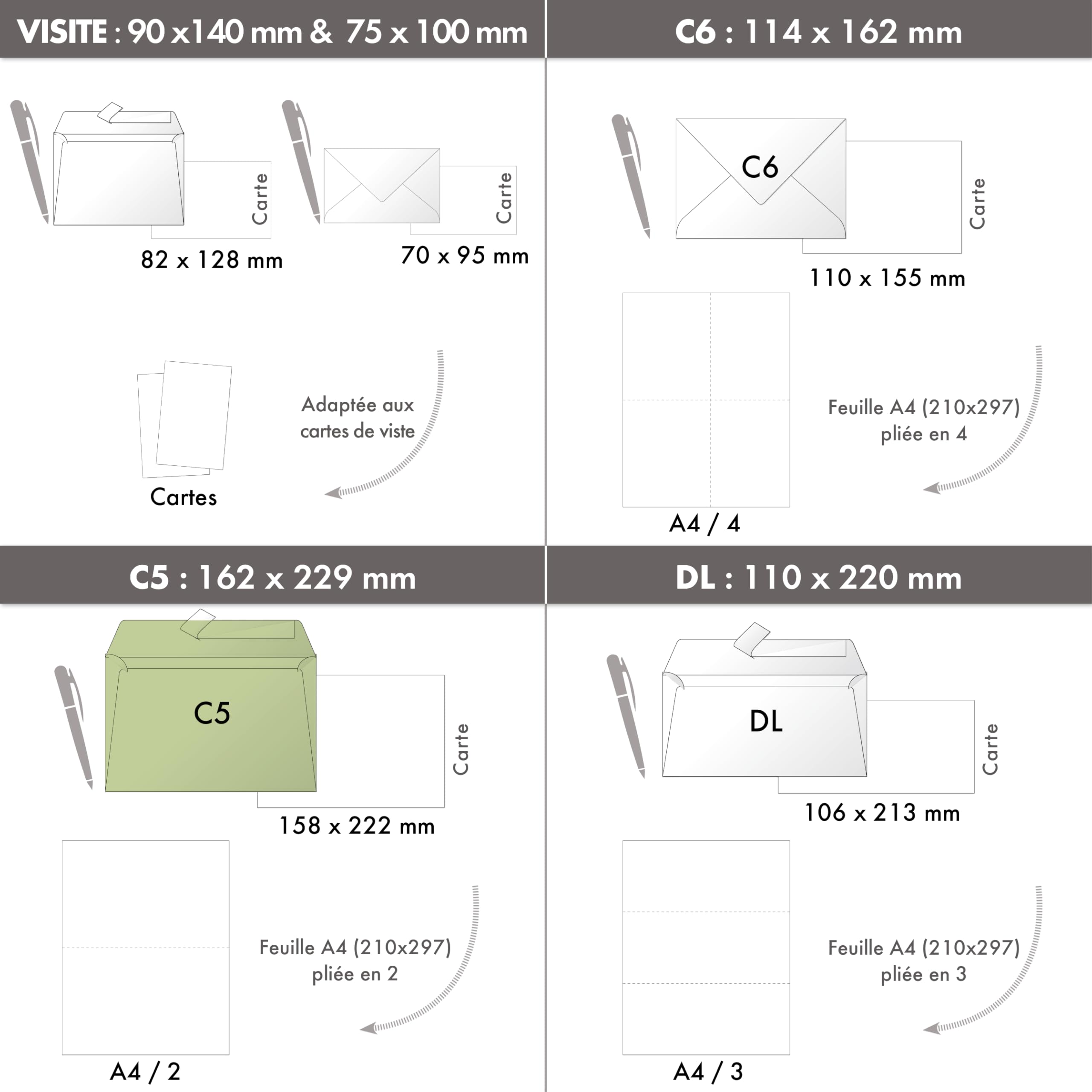 Clairefontaine 629002C karton 200 dużych kopert C5 kraft, 22,9 cm, 120 g