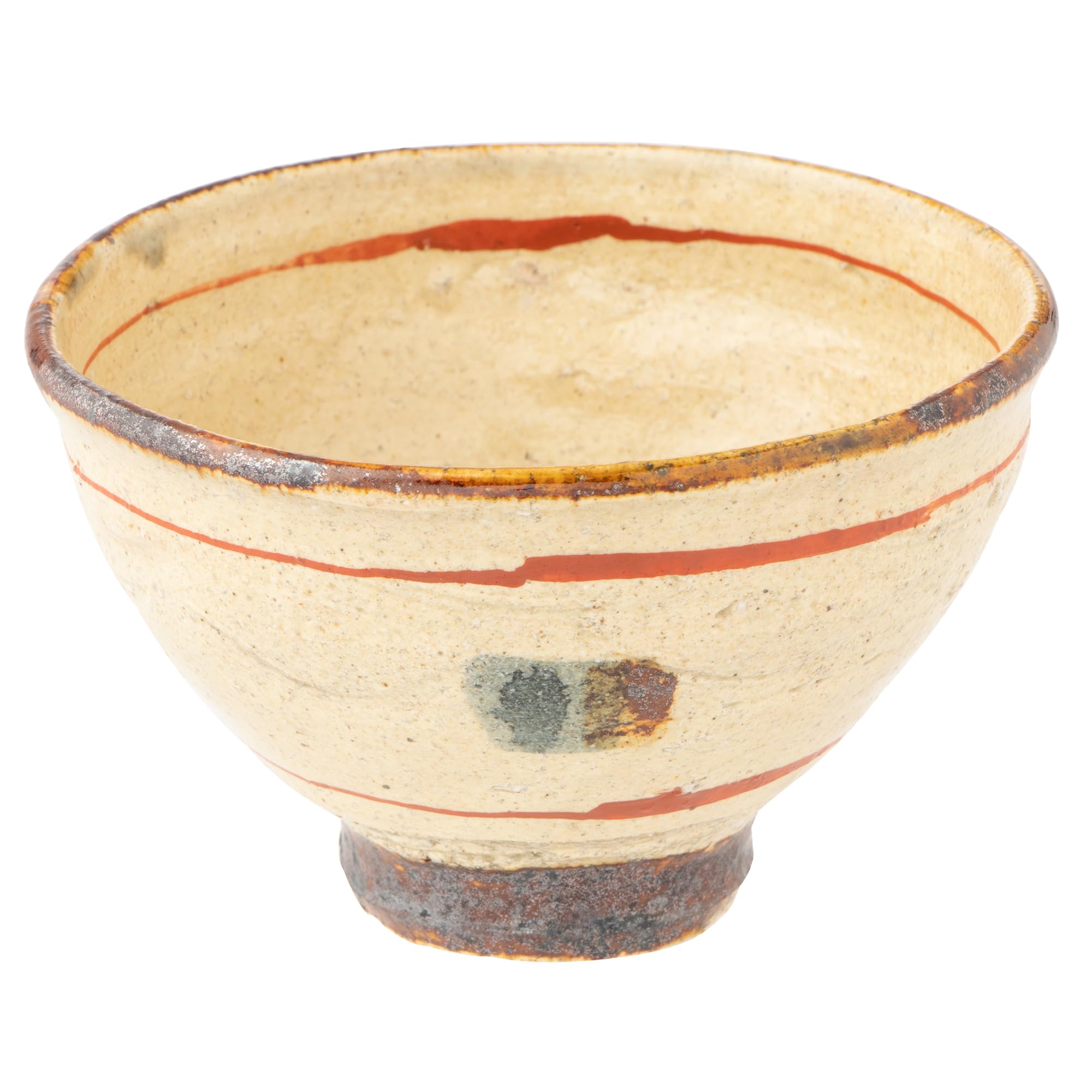Marui Pottery MR-3-4042 Shigaraki Pottery Hechimon Rice Bowl, Diameter Approx. 4.3 inches (11 cm), Tetsue Kuresu Beige : Home & Kitchen