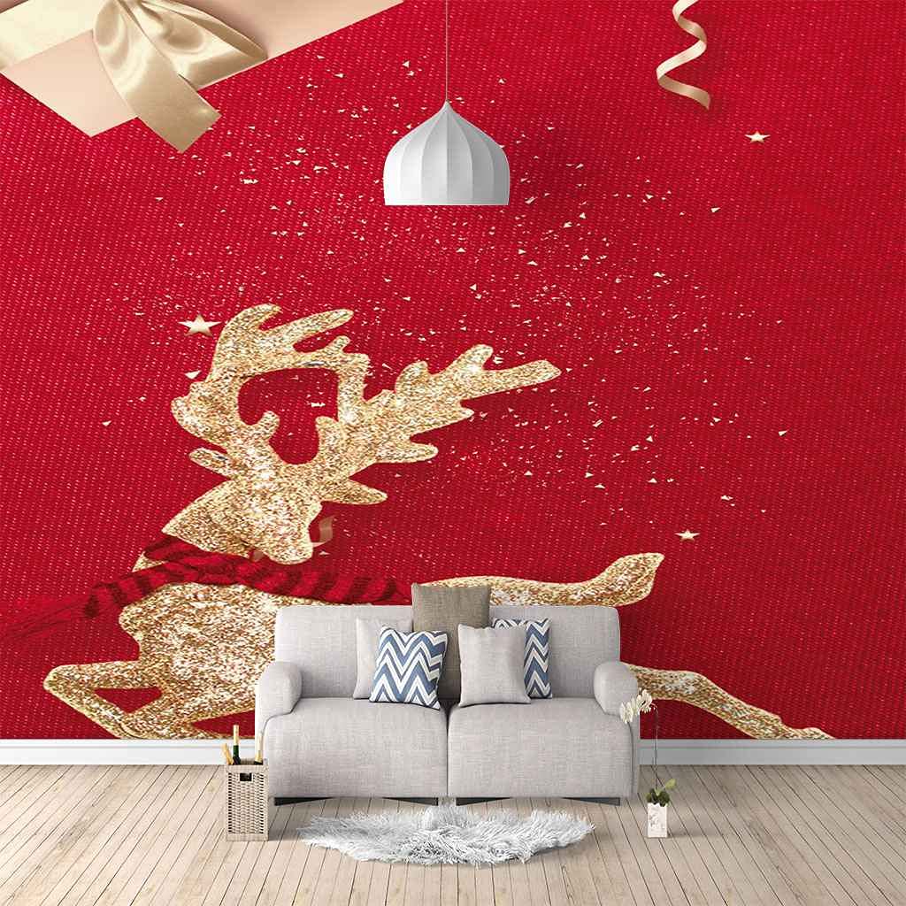 Papier peint wapiti doré auto-adhésif pour rénover un mur sans colle