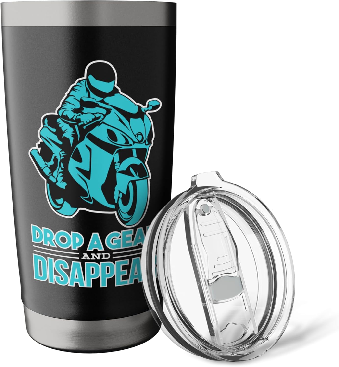 Drop A Gear And Disappear - Biker and Motorcycle Stainless Steel Insulated Tumbler