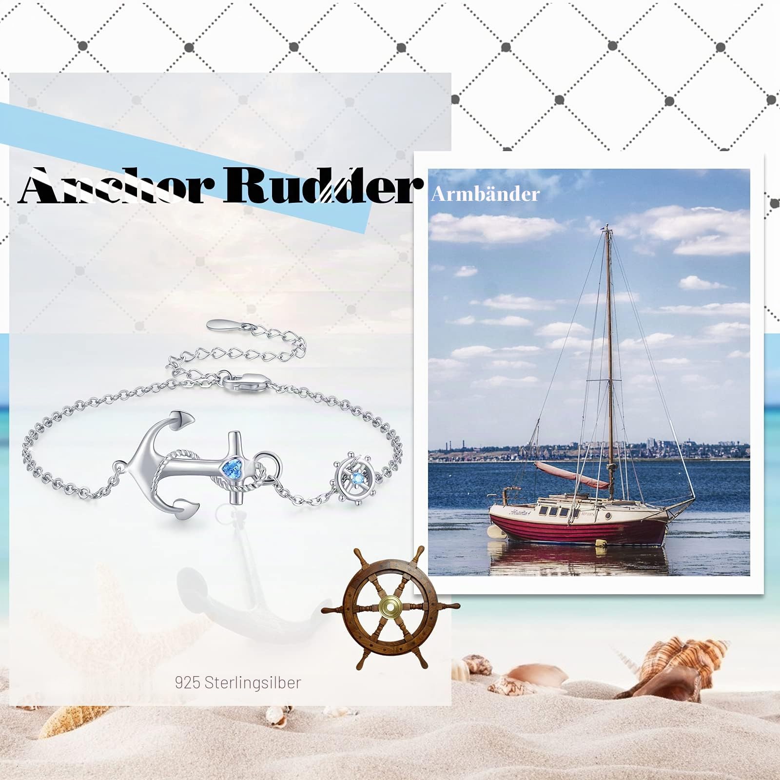 OHAYOO Anker Armband 925 Sterling Silber Anker Armband Nautisches Seemann Schmuck Geschenk für die beste Freundin der Frau