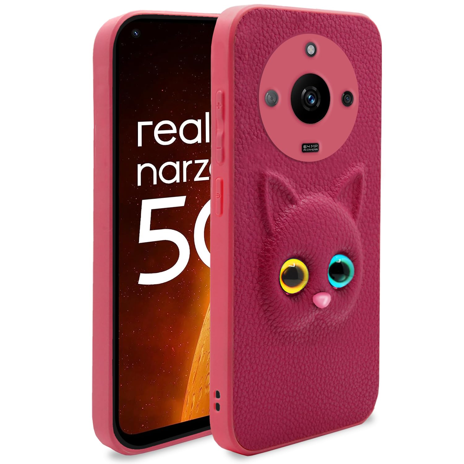 Pikkme Realme Narzo 60 5G Back Cover for Girls | Cute Cat Leather Finish | Soft TPU | Case for Realme Narzo 60 5G (Pink) (B0CHW91NTS) Amazon Price History, Amazon Price Tracker