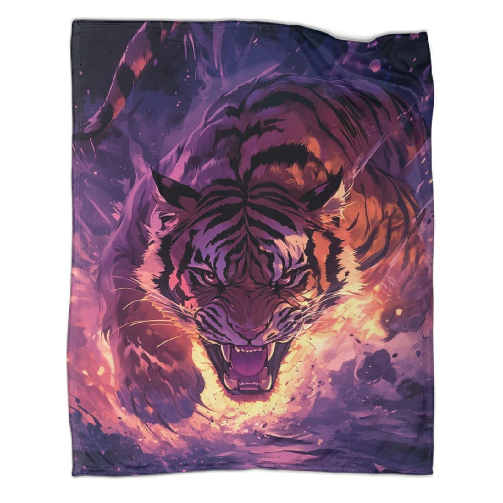 Plaid tigre chaud et confortable pour vos soirées sur le canapé ou au bureau