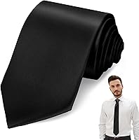 ItkFresh Men's Solid Color Satin Neckties - Classic Formal Ties for Wedding, Business, Graduation, 3.15" Wide