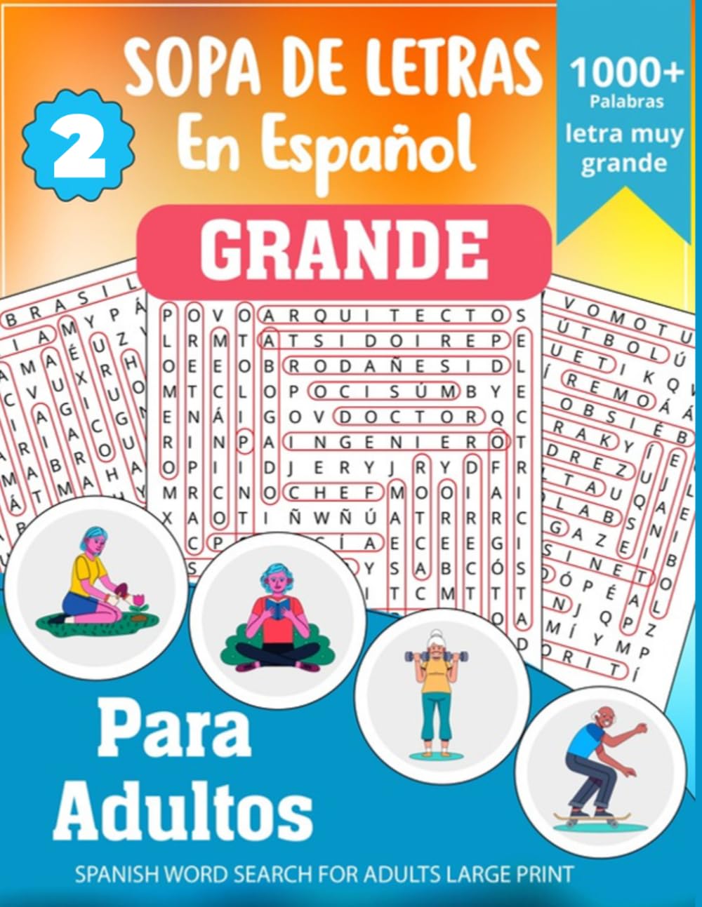 Sopa de letras para adultos con letra muy grande en Español (Word Search For Adults Spanish Large) DOS