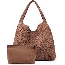 MELOLILA Large Woven Tote Bag for Women Weave Purse Woven Leather Handbag