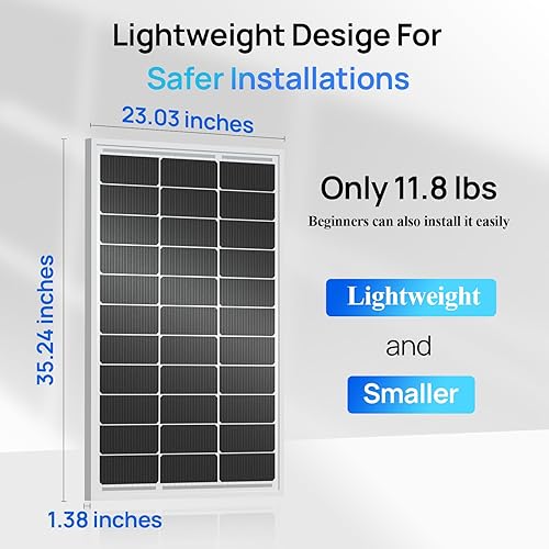 Miniatura 2 de ECO-WORTHY - 2 paneles solares de 100 W, panel solar monocristalino de 12 V para casa rodante, lancha de la Marina y otras aplicaciones fuera de la
