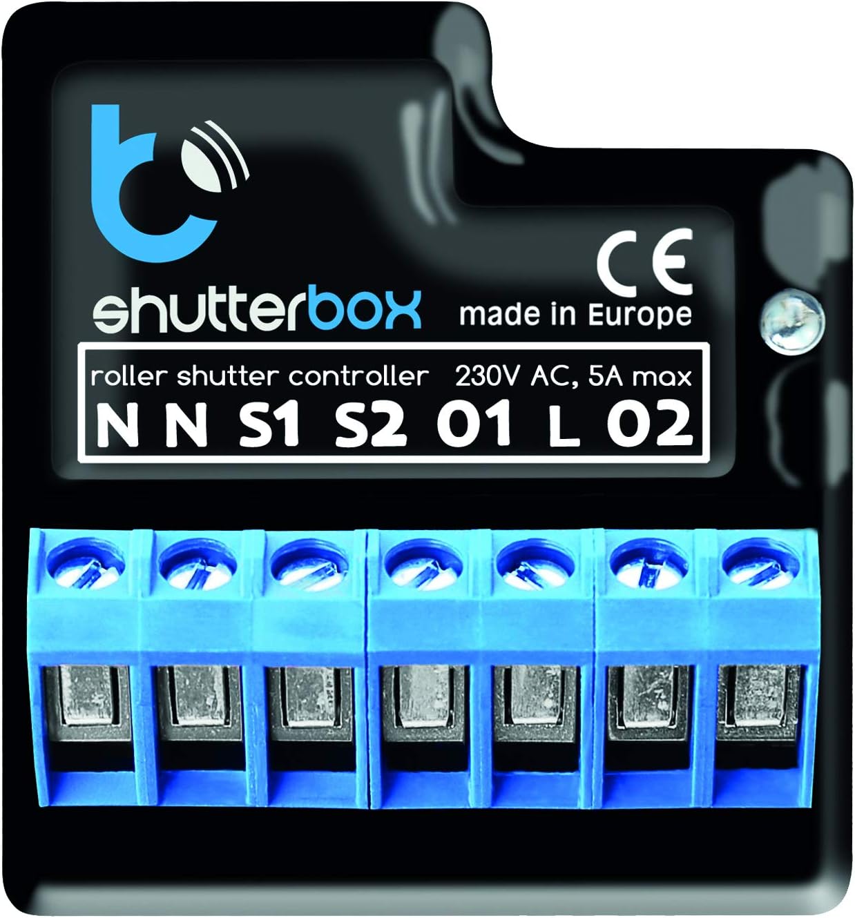 Blebox Shutterbox 2.0 Blind Box Home Wireless Display Unit for Wireless Control Electric Blinds, Awnings, Projection Screens with Smart Phones and Tablets, from All Over The World.