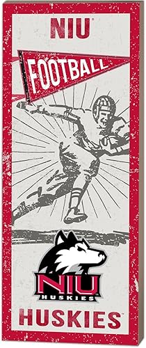 KH deportes ventilador 7"x 18" del Norte Illinois Huskies Vintage Player Letrero De Pared