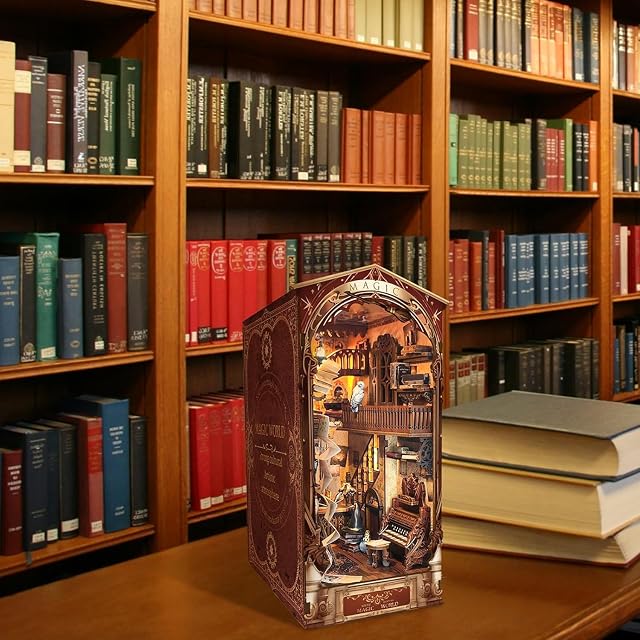 Foto 5 de 7 de Collazoey Book Nook Kits,DIY Casa Libros de Madera,Rompecabezas de Madera