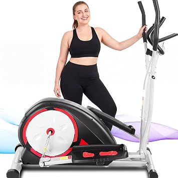 ANCHEER Elliptical Exercise Machine, Elliptical Trainer for Home Gym, Exercise Equipment 500Lbs, Ultra-Silent Elliptical Machine with Pulse Rate Grips & 8 Resistance Levels