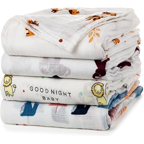 upsimples Unisex Baby Swaddle Blanket Set - 47 x 47 Inches