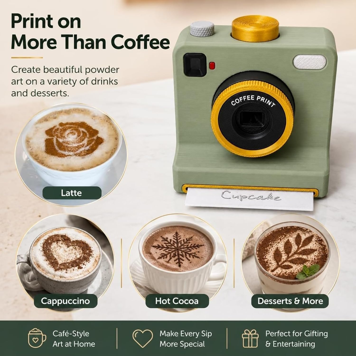 Appareil Photo pour Latte Art Imprimé en 3D Imprimante