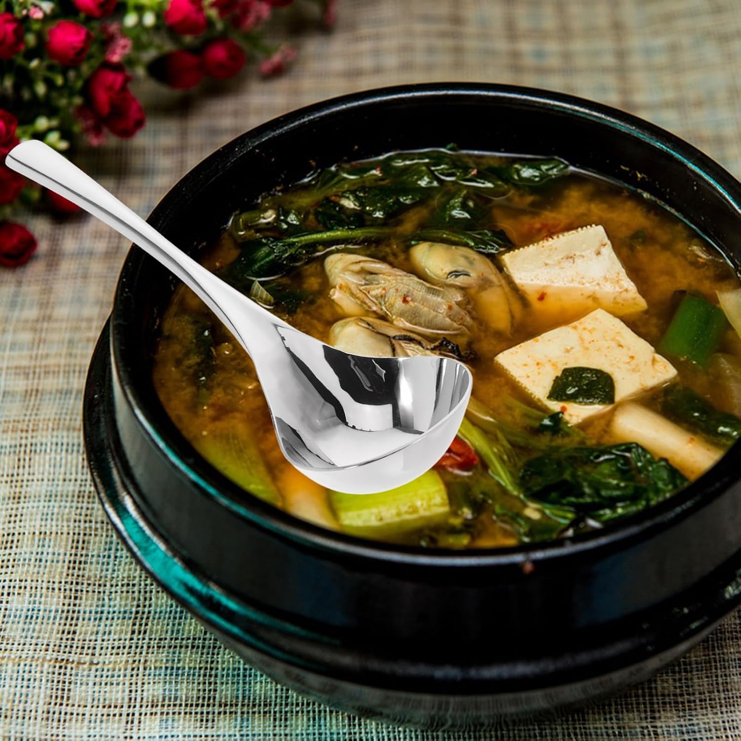 Stainless Steel Soup Ladle Heavy Duty Gravy Spoon with Mirror Polished Finish Dishwasher Safe Kitchen Utensil for Sauces Soups and Gravies Home Restaurant Use