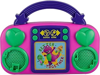 eKids Toy Music Player, Toddler Toy with Built-in Music and Lights (Barney)