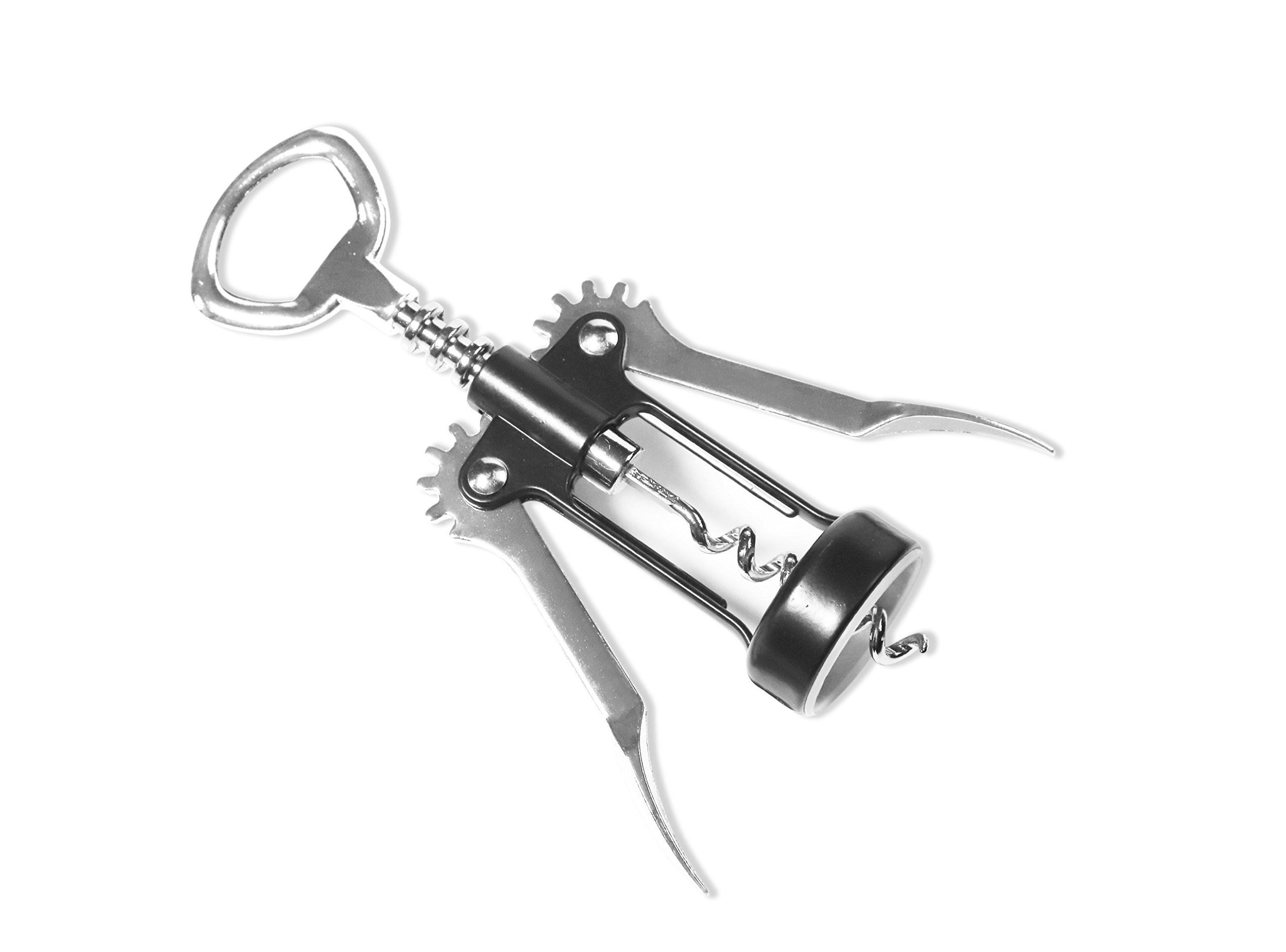 78nyne Waiters Corkscrew Wine Bottle (Winged Style) Manual, Handheld Design | Stainless Steel | Opens Champagne & Cork Top Beverages | Dishwasher Safe, Black