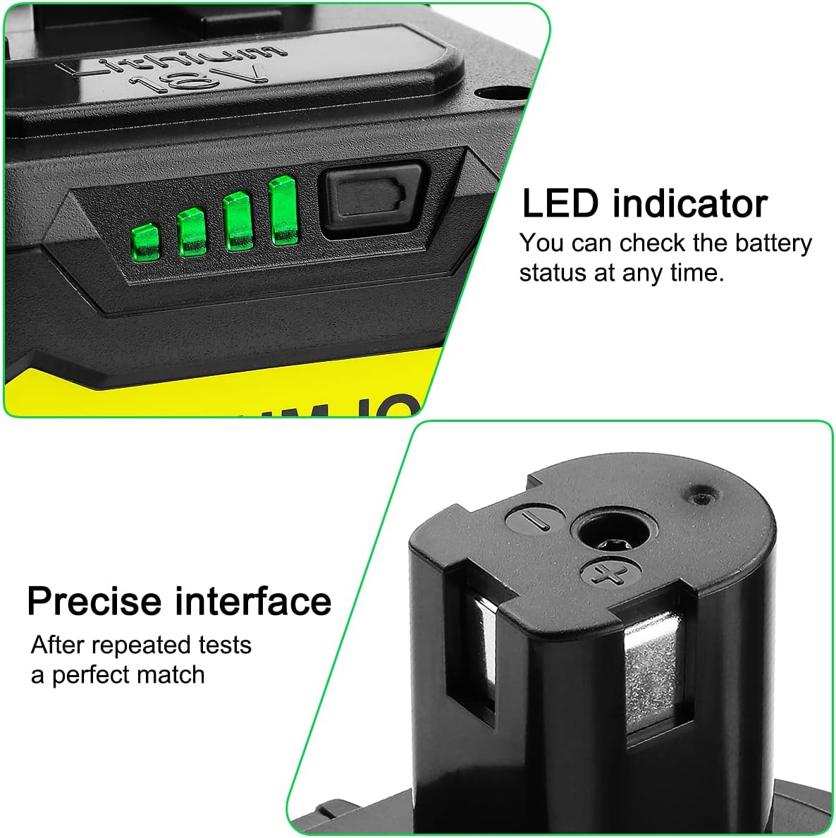Energup 2Pack 3.8Ah P102 Replacement for Ryobi 18V Battery with P117 Charger, Compatible with Ryob ONE Plus P108 P102 P103 P104 P105 P107 P108 P109 P122 for Ryobi 18V Cordless Tools