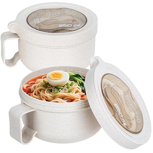 OZY Microwave Bowl Set with Lids and Handles,Ramen Noodles Cup