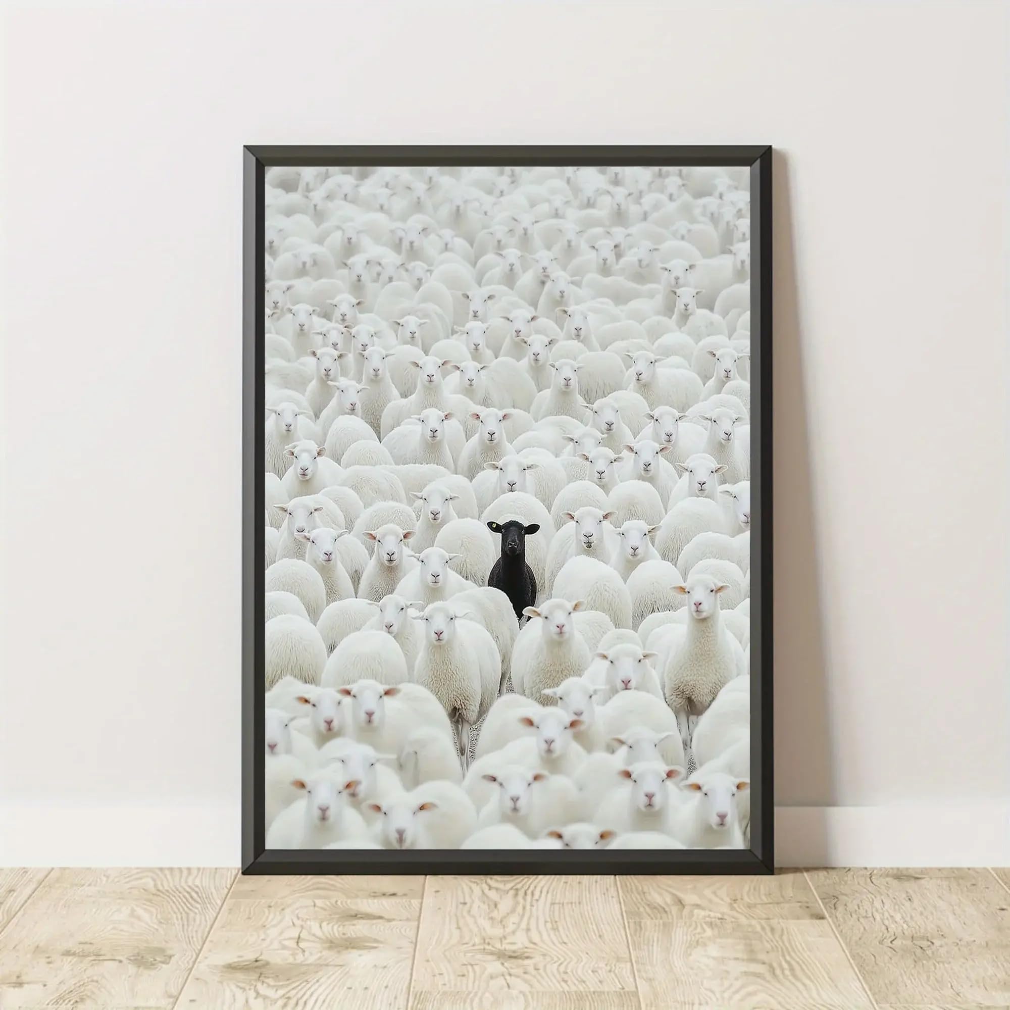 XINBAO Poster su tela Pecora nera, decorazione artistica con animali retrò classici, quadri da parete, stampe, quadri, decorazioni artistiche, decorazioni per la casa 70x100 cm senza cornice