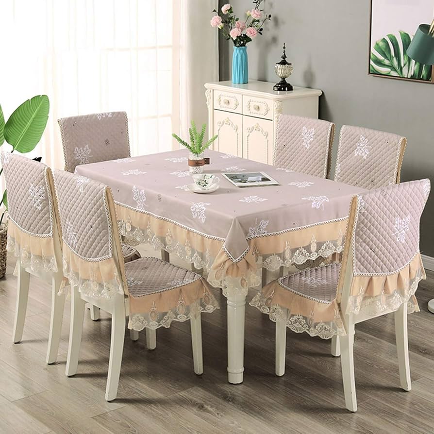 Amazon｜テーブルクロス 椅子カバー セット レース 花模様