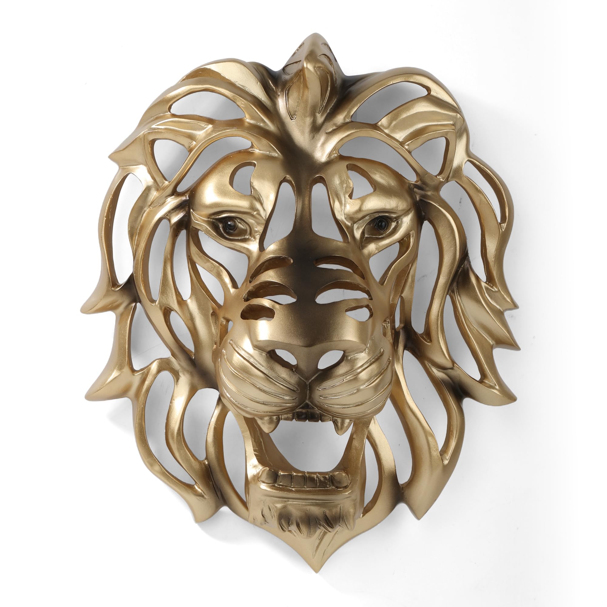 UITWMKTG Gold Animal Head Wall Decor Wall Sculpture Home Decor Statue for Living Room Office Bedroom Modern Decor for Men Women Lion