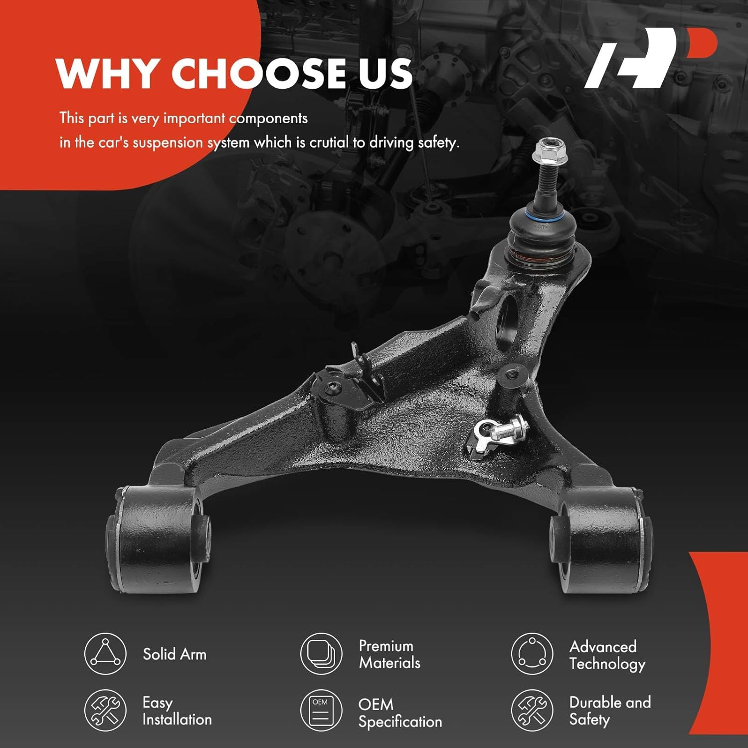 A-Premium Front Right Upper Control Arm, with Ball Joint & Bushing, Compatible with Land Rover Range Rover Sport 2006 2007 2008 2009