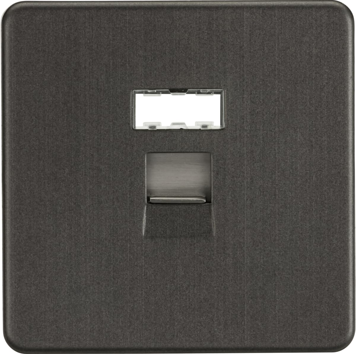 Knightsbridge Smoked Bronze Screwless Rj45 Network Outlet